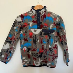 Patagonia Kids Synchilla SnapT Fleece Pullover Arctic Wildlife Print Size:M(10)